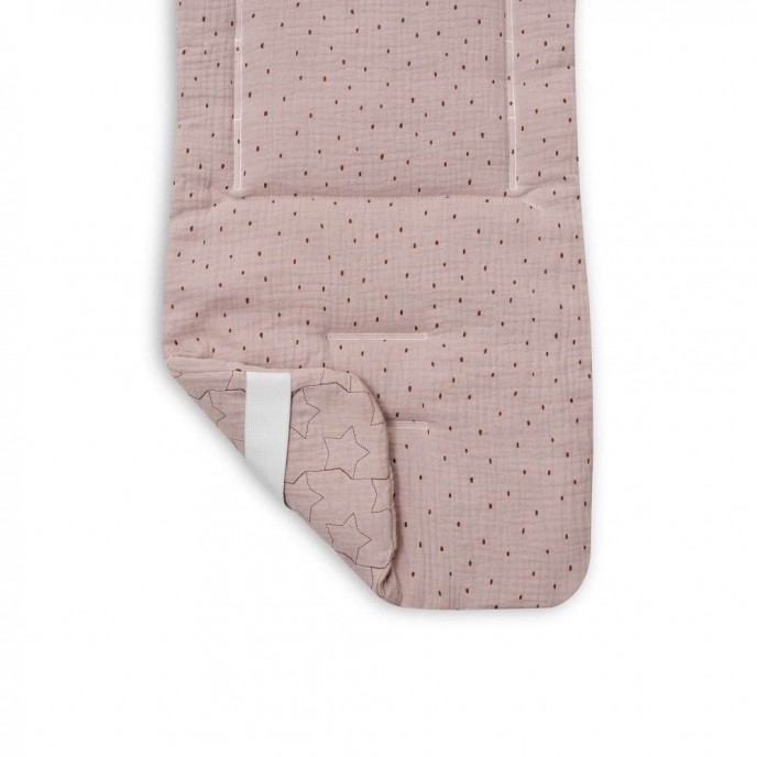 Interbaby Pushchair Liner Reversible Dots Stars Dark Pink Interbaby Pushchair Liner Reversible Dots Stars Dark Pink