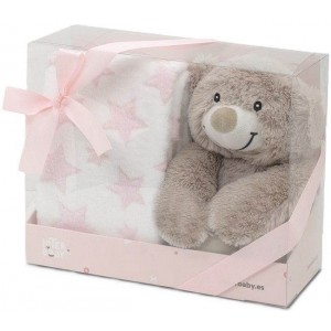 Interbaby Blanket and Plush Teddy Pink Interbaby Blanket and Plush Teddy Pink