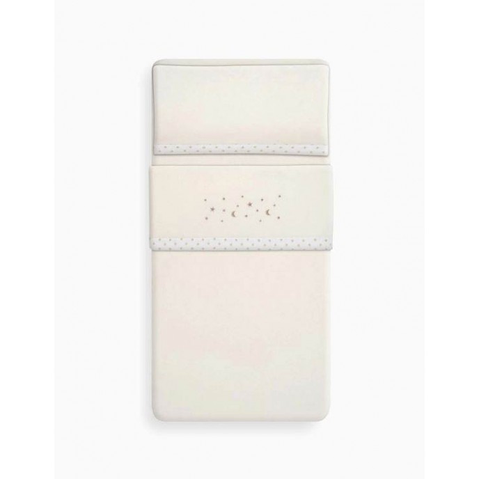 Interbaby Cot Sheets Set Fleece Stars Beige Interbaby Cot Sheets Set Fleece Stars Beige