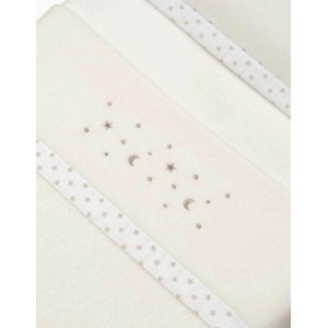 Interbaby Cot Sheets Set Fleece Stars Beige Interbaby Cot Sheets Set Fleece Stars Beige