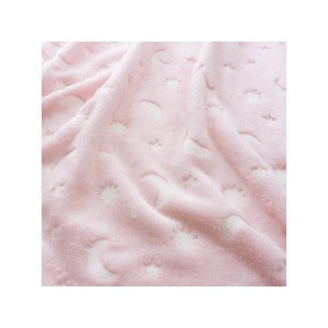 Interbaby Fleece Blanket Moon Stars Pink Interbaby Fleece Blanket Moon Stars Pink