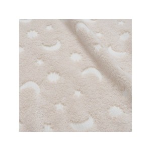 Interbaby Fleece Blanket Moon Stars Beige Interbaby Fleece Blanket Moon Stars Beige