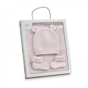 Interbaby Blanket Hat and Socks Set Pink Interbaby Blanket Hat and Socks Set Pink