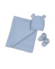 Interbaby Blanket Hat and Socks Set Blue Interbaby Blanket Hat and Socks Set Blue