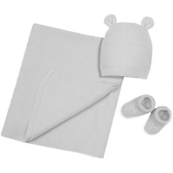Interbaby Blanket Hat and Socks Set Grey Interbaby Blanket Hat and Socks Set Grey