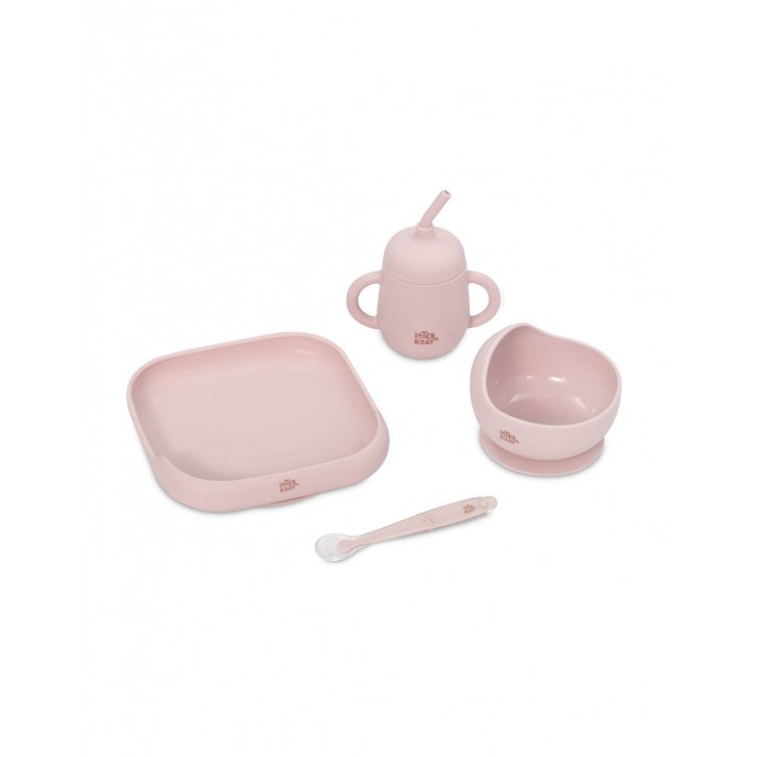 Interbaby Silicone Tableware Set Pink Interbaby Silicone Tableware Set Pink