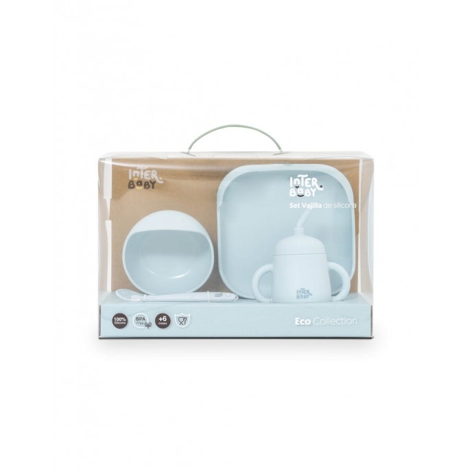 Interbaby Silicone Tableware Set Blue Interbaby Silicone Tableware Set Blue