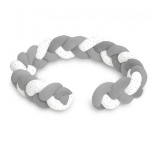 Interbaby Bumper Braid 1.5m White Grey