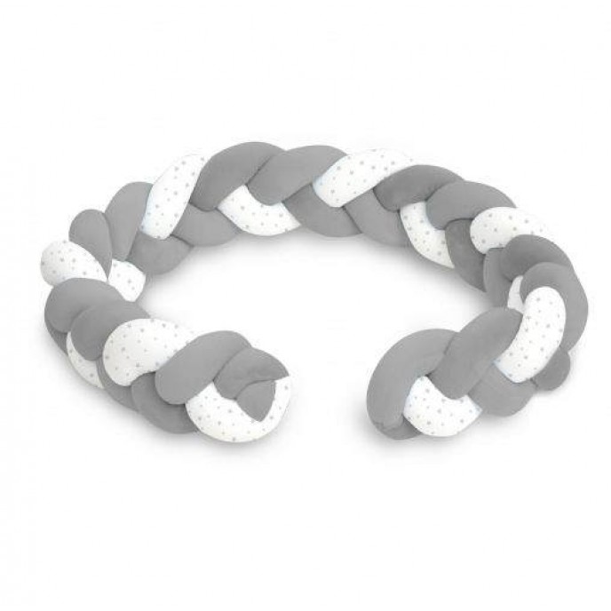 Interbaby Bumper Braid 1.5m White Grey Interbaby Bumper Braid 1.5m White Grey