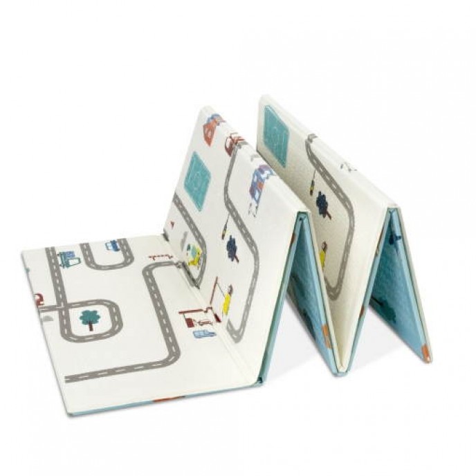 Interbaby Crawling Mat Reversible Cars Racoon Interbaby Crawling Mat Reversible Cars Racoon