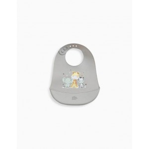Interbaby Silicone Bib Animal Friends Gray Interbaby Silicone Bib Animal Friends Gray