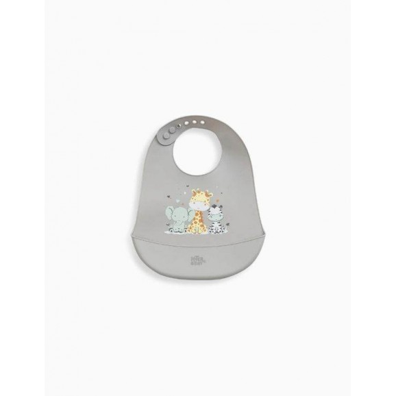 Interbaby Silicone Bib Animal Friends Gray Interbaby Silicone Bib Animal Friends Gray