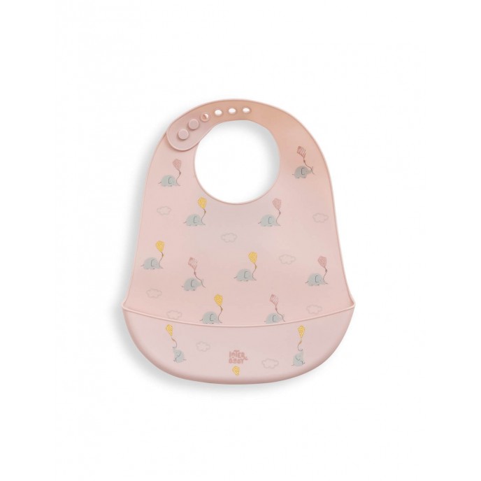 Interbaby Silicone Bib Elephants Pink