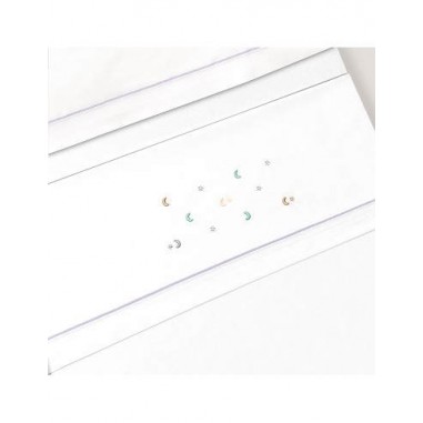 Interbaby Cot Sheets Set Cotton Moon Stars Grey Interbaby Cot Sheets Set Cotton Moon Stars Grey