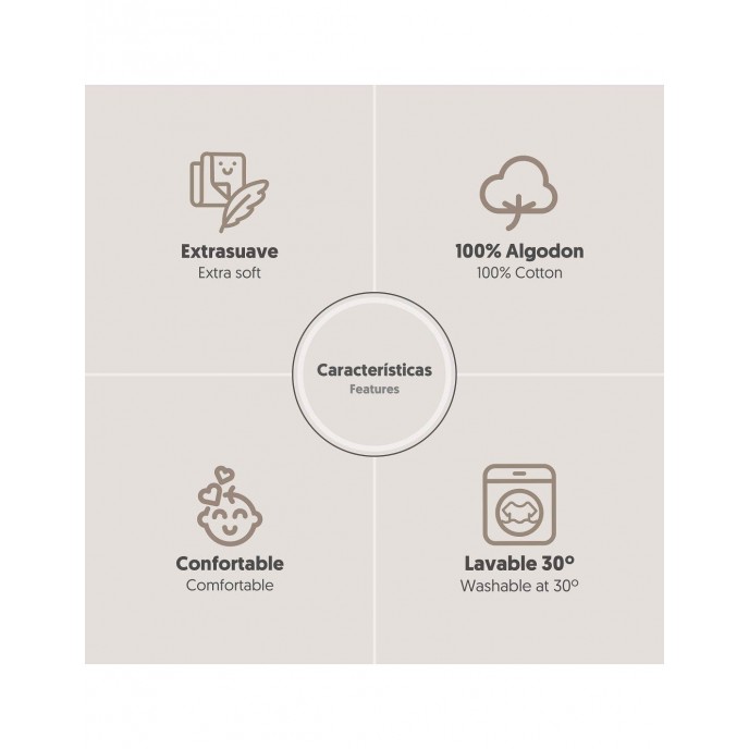 Interbaby Crib Sheets Set Cotton Giraffe Lion White