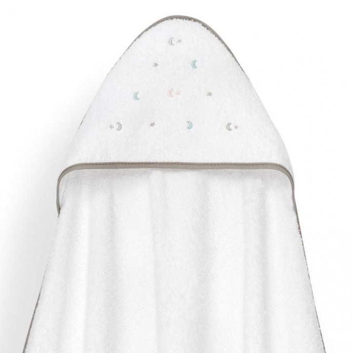 Interbaby Hooded Towel and Rinse Cap Moon and Stars Beige Interbaby Hooded Towel and Rinse Cap Moon and Stars Beige