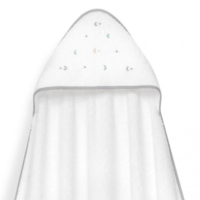 Interbaby Hooded Towel and Rinse Cap Moon and Stars Grey Interbaby Hooded Towel and Rinse Cap Moon and Stars Grey