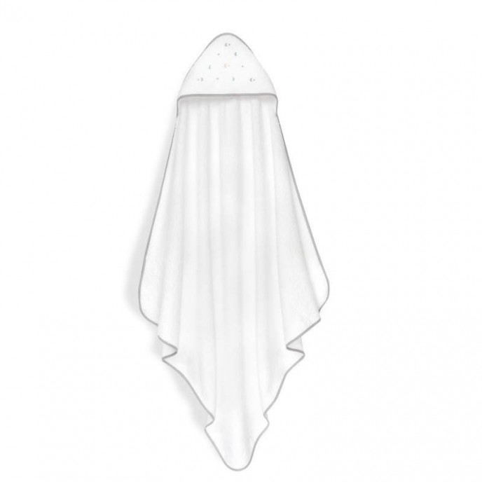 Interbaby Hooded Towel and Rinse Cap Moon and Stars Grey Interbaby Hooded Towel and Rinse Cap Moon and Stars Grey
