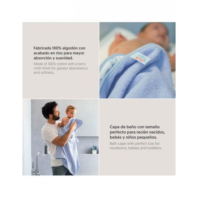 Interbaby Hooded Towel and Doudou Bear Blue Interbaby Hooded Towel and Doudou Bear Blue