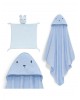 Interbaby Hooded Towel and Doudou Bear Blue Interbaby Hooded Towel and Doudou Bear Blue