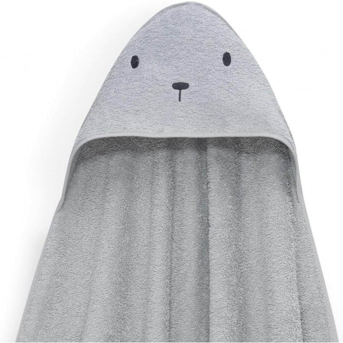Interbaby Hooded Towel and Doudou Bear Grey Interbaby Hooded Towel and Doudou Bear Grey