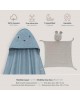 Interbaby Hooded Towel and Doudou Bear Petrol Blue Interbaby Hooded Towel and Doudou Bear Petrol Blue