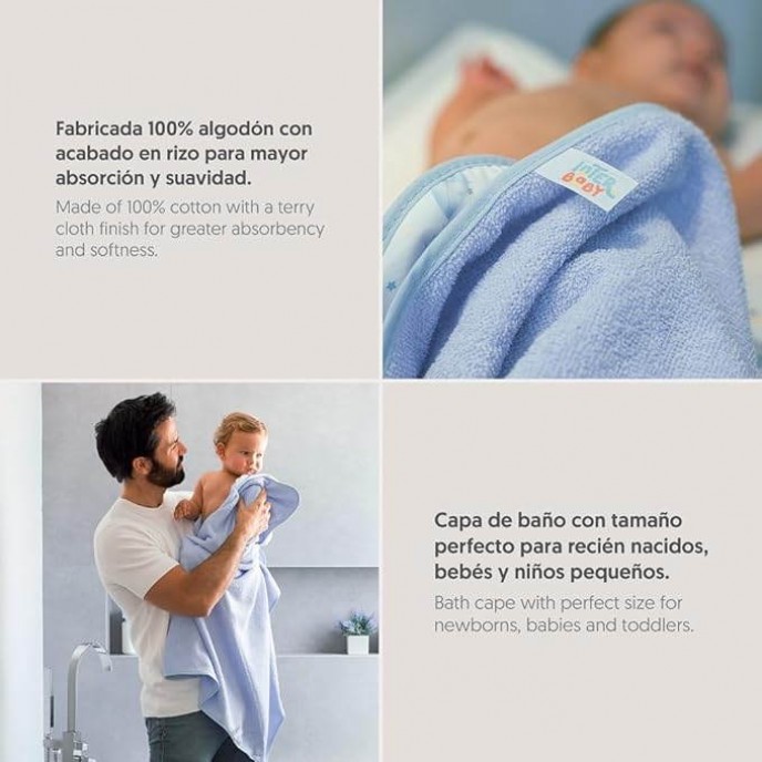 Interbaby Hooded Towel and Doudou Bear Petrol Blue Interbaby Hooded Towel and Doudou Bear Petrol Blue