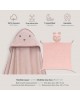 Interbaby Hooded Towel and Doudou Bear Dark Pink Interbaby Hooded Towel and Doudou Bear Dark Pink