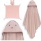 Interbaby Hooded Towel and Doudou Bear Dark Pink Interbaby Hooded Towel and Doudou Bear Dark Pink