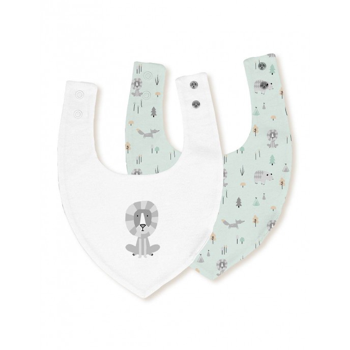 Interbaby Bandana Bibs Animals Green Interbaby Bandana Bibs Animals Green