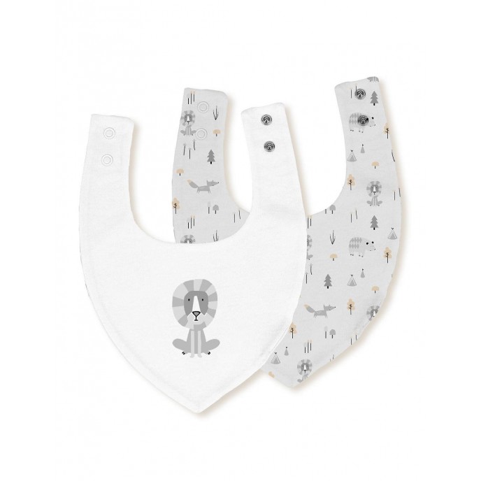 Interbaby Bandana Bibs Animals Grey