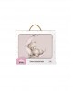 Interbaby Fleece Cot Blanket Bear on Moon Pink 