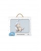 Interbaby Fleece Cot Blanket Bear on Moon Blue 