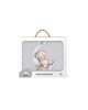 Interbaby Fleece Cot Blanket Bear on Moon Grey 