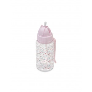 Interbaby Straw Bottle 2 in 1 Floral Pink