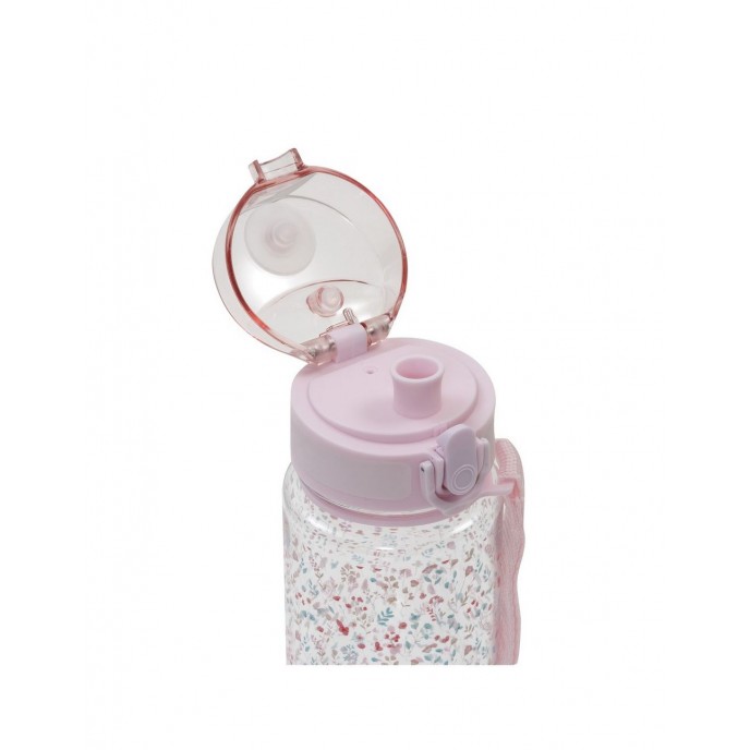 Interbaby Straw Bottle 2 in 1 Floral Pink