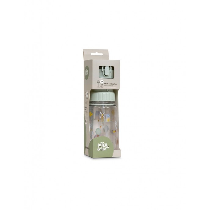Interbaby Straw Bottle 2 in 1 Koala Green