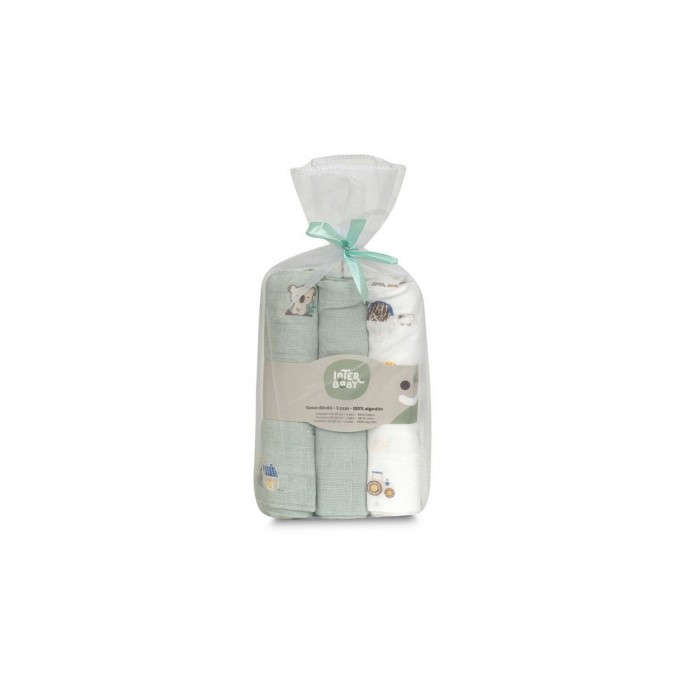 Interbaby Muslin Squares 3pk Koala