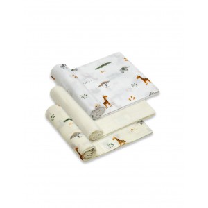 Interbaby Muslin Squares 3pk Jungle