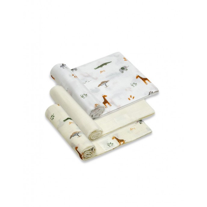 Interbaby Muslin Squares 3pk Jungle