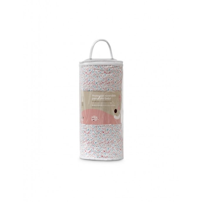 Interbaby Bed Bumper Reversible Floral & Pink