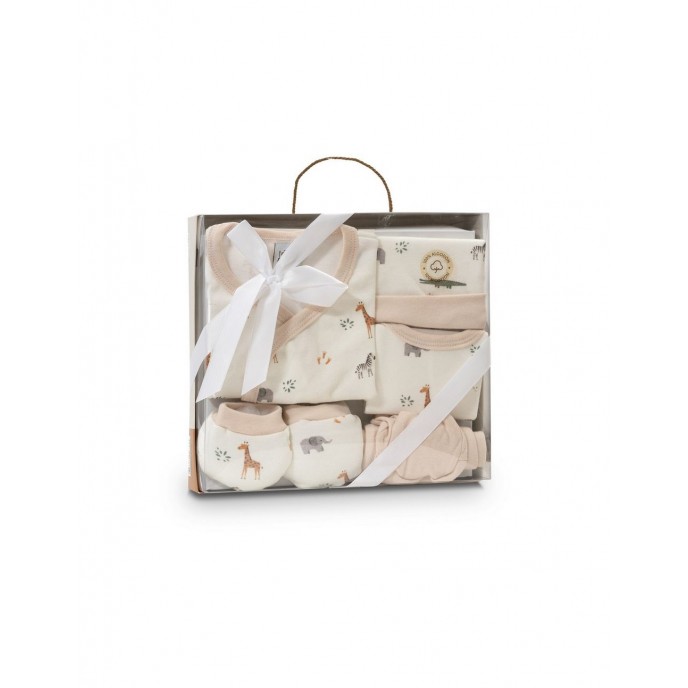 Interbaby Clothing Set 5pc 0/6m Jungle Beige