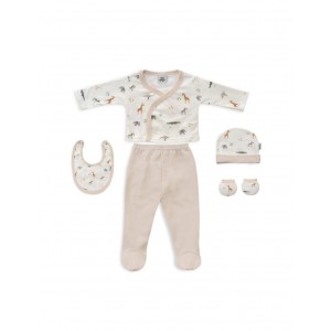 Interbaby Clothing Set 5pc 0/6m Jungle Beige