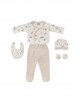 Interbaby Clothing Set 5pc 0/6m Jungle Beige