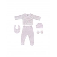 Interbaby Clothing Set 5pc 0/6m Floral Pink