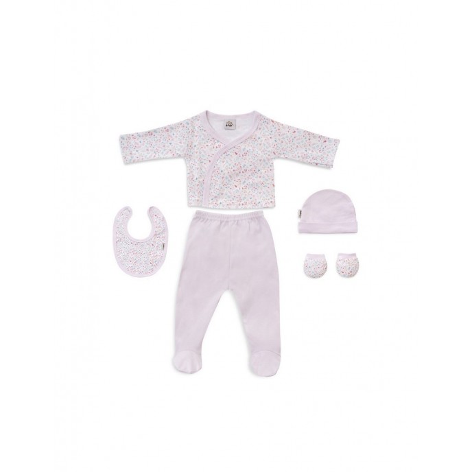 Interbaby Clothing Set 5pc 0/6m Floral Pink
