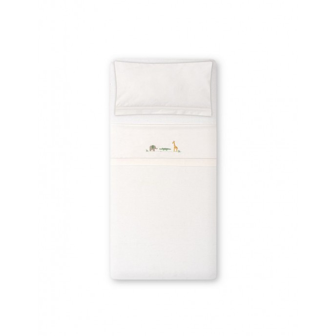 Interbaby Sheets Set 4pc Cotton Cot 60x120cm Jungle Beige
