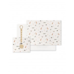 Interbaby Sheets Set 4pc Cotton Cot 60x120cm Jungle Print Beige Interbaby Sheets Set 4pc Cotton Cot 60x120cm Jungle Print Beige