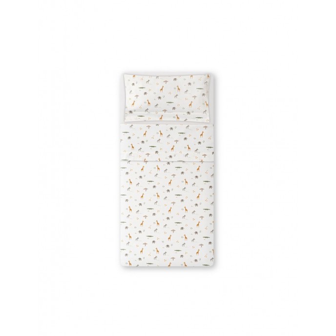 Interbaby Sheets Set 4pc Cotton Cot 60x120cm Jungle Print Beige