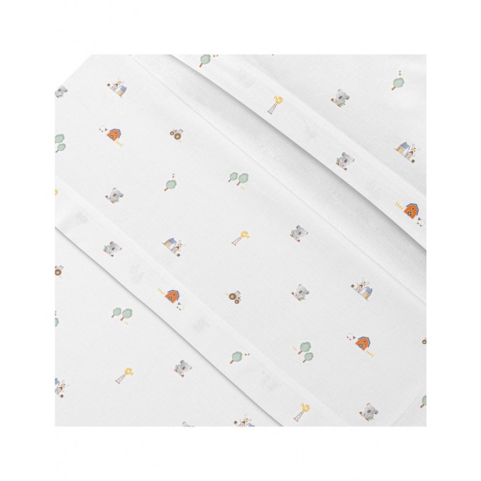 Interbaby Sheets Set 4pc Cotton Cot 60x120cm Koala Print White